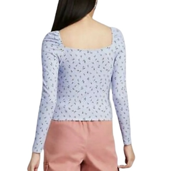 Wild Fable Square Neck floral long sleeve top size M - Picture 4 of 5